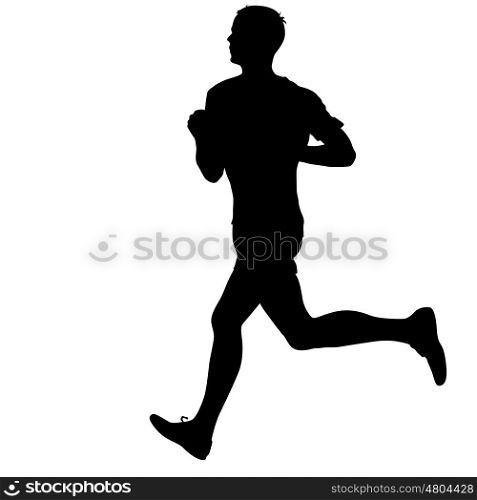 Silhouettes Runners on sprint men. vector illustration.