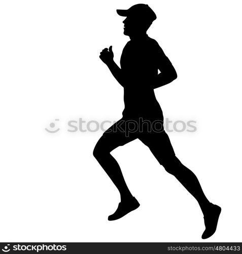 Silhouettes Runners on sprint men. vector illustration.