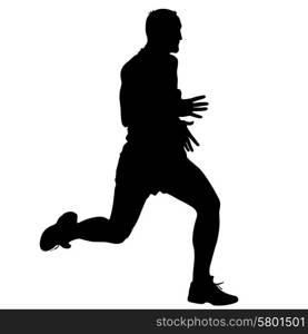 Silhouettes Runners on sprint, men. vector illustration.