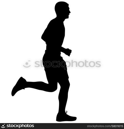 Silhouettes Runners on sprint, men. vector illustration.