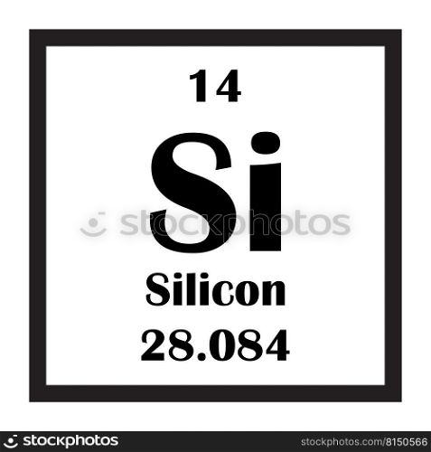 Silicon chemical element icon vector illustration design
