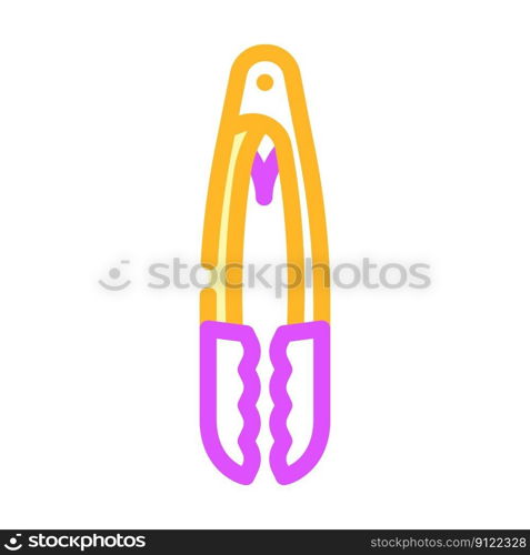 silicone tongs kitchen cookware color icon vector. silicone tongs kitchen cookware sign. isolated symbol illustration. silicone tongs kitchen cookware color icon vector illustration