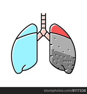 silicosis disease color icon vector. silicosis disease sign. isolated symbol illustration. silicosis disease color icon vector illustration