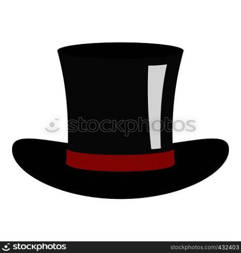 Silk hat icon flat isolated on white background vector illustration. Silk hat icon isolated