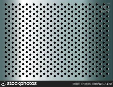 Silver abstract metal background with holes and light reflection