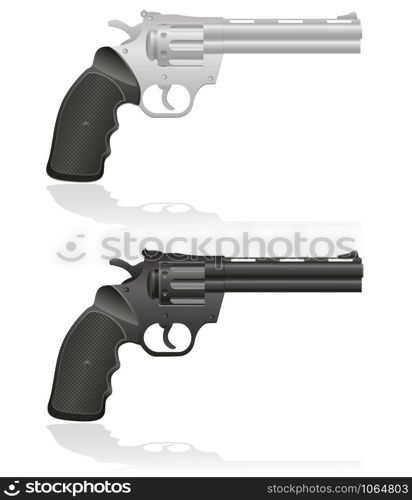 silver and black revolvers vector illustration isolated on white background