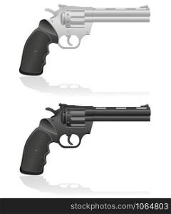 silver and black revolvers vector illustration isolated on white background