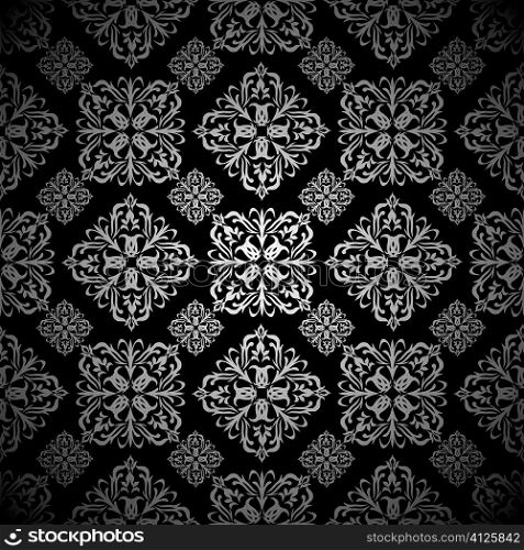 Silver and black seamless tile background wallpaper pattern
