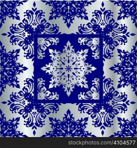 Silver and blue abstract wallpaper background with floral design