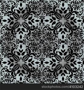 Silver and white floral inspired background with repeat design