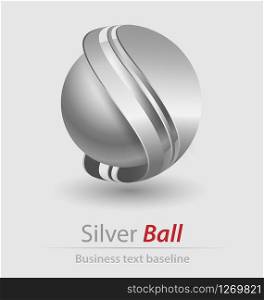 Silver ball elegant icon for creative design. Silver ball elegant icon
