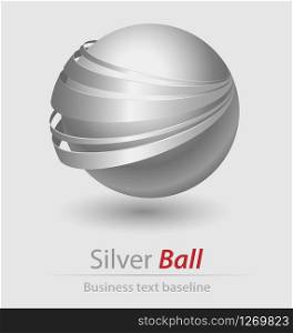 Silver ball elegant icon for creative design. Silver ball elegant icon