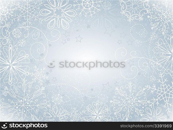 silver christmas background, vector illustration