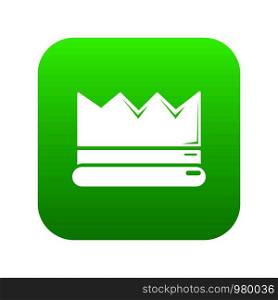 Silver crown icon green vector isolated on white background. Silver crown icon green vector
