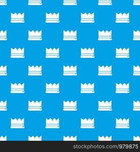 Silver crown pattern vector seamless blue repeat for any use. Silver crown pattern vector seamless blue