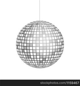 Silver Disco ball icon isolated on grayscale background. Vector stock illustration. Silver Disco ball icon isolated on grayscale background. Vector stock illustration.