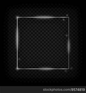 Silver glowing frame vector image