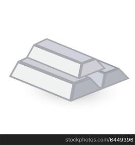 silver ingots. Vector illustration.