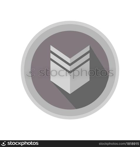 Silver medal award success icon design symbol winner achievement illustration metal sign. Competition silver medal badge trophy label second place prize. Game honor icon coin reward rank emblem