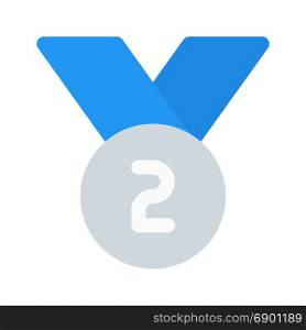 silver medal, icon on isolated background