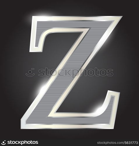 Silver metallic fonts vector illustration. EPS 10.