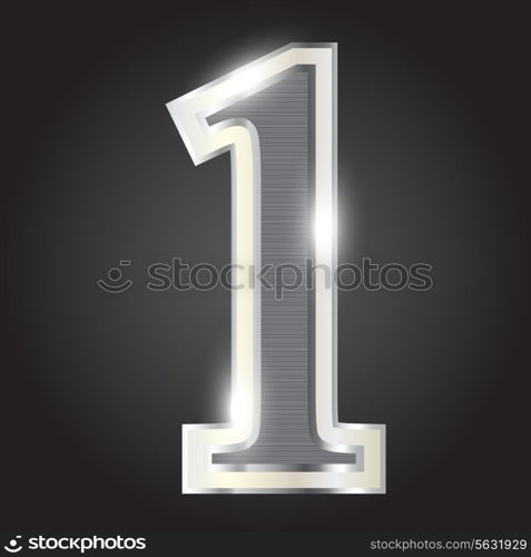 Silver metallic number. Vector illustration. EPS 10.