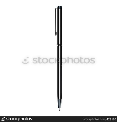Silver pen mockup. Realistic illustration of silver pen vector mockup for web. Silver pen mockup, realistic style