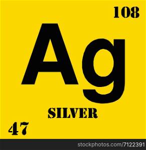 Silver Periodic Table of Elements Vector illustration