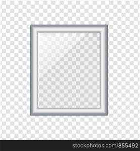 Silver picture or photo frame isolated on transparent background. Stock vector illustration.