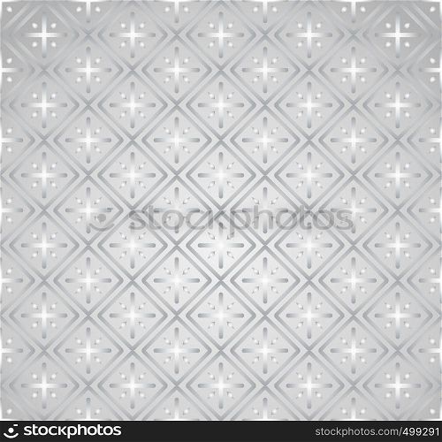 Silver Plus sign and rectangle shape seamless pattern. Abstract pattern style for graphic or modern design.
