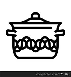 silver pot cooking line icon vector. silver pot cooking sign. isolated contour symbol black illustration. silver pot cooking line icon vector illustration