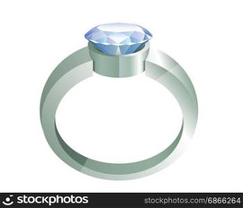 silver ring with diamond