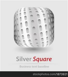 Silver square elegant icon for creative tasks. Silver square elegant icon