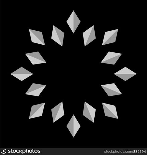 Silver Star Circle Frame Illustration Design. Vector EPS 10.