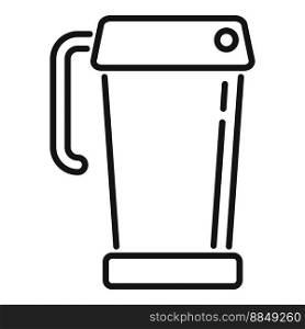 Silver thermo cup icon outline vector. Coffee mug. Flask travel. Silver thermo cup icon outline vector. Coffee mug