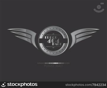 silver wing art theme vector graphic illustraion. silver wing art
