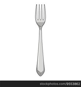 silverware fork cartoon. dinner plate, silhouette symbol, silver tableware silverware fork sign. isolated symbol vector illustration. silverware fork cartoon vector illustration