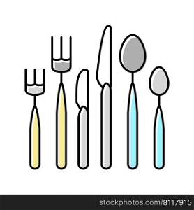silverware utensil color icon vector. silverware utensil sign. isolated symbol illustration. silverware utensil color icon vector illustration
