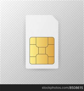 Sim Card Chip on white background. Sim Card Chip on white background. Vector stock illustration.