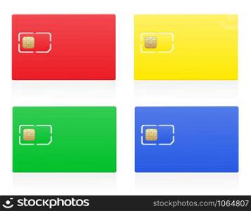 sim card colour vector illustration isolated on white background