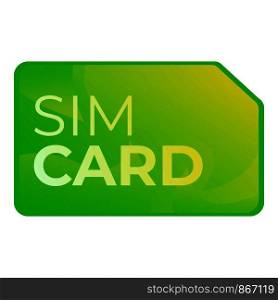 Sim card icon. Cartoon of sim card vector icon for web design isolated on white background. Sim card icon, cartoon style