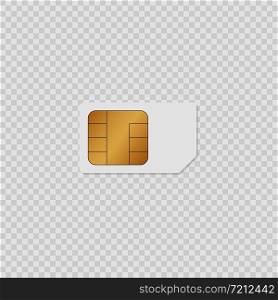 Sim card icon on transparent back. Vector eps10