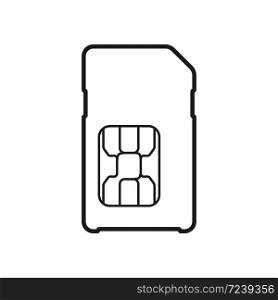 SIM card. Simple vector illustration for websites and apps, an empty outline isolated on a white background