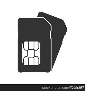 SIM card. Simple vector illustration for websites and apps, isolated on a white background