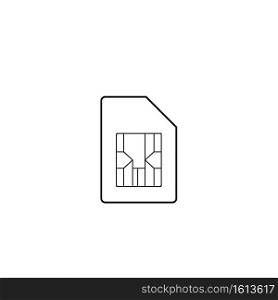 Sim card vector icon, micro chip symbol. Modern, simple flat vector illustration for web site or mobile app