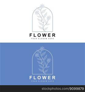 Simp≤Botanical Leaf and Flower Logo, Vector Natural Li≠Sty≤, Decoration Design, Ban≠r, Flyer, Wedding Invitation, and Product Branding