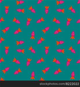 Simp≤strawberry seam≤ss pattern. Hand drawn strawberries wallpaper. Fruits backdrop. Design for fabric, texti≤pr∫, wrapπng paper, kitchen texti≤s, cover. Vector illustration. Simp≤strawberry seam≤ss pattern. Hand drawn strawberries wallpaper. Fruits backdrop.