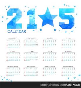 Simple 2015 Calendar / 2015 calendar design / 2015 calendar vertical - week starts with sunday