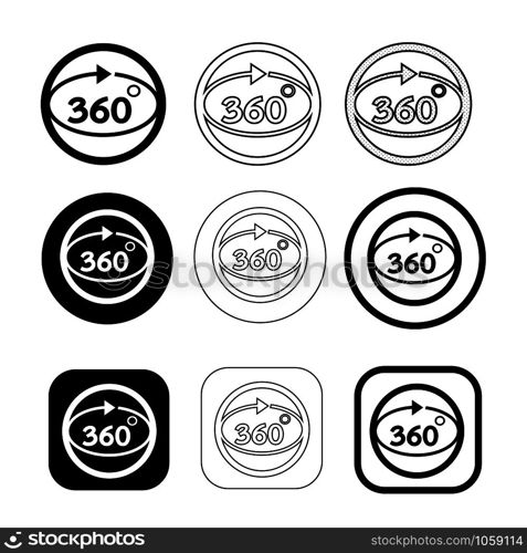 Simple 360 Degree icon sign design