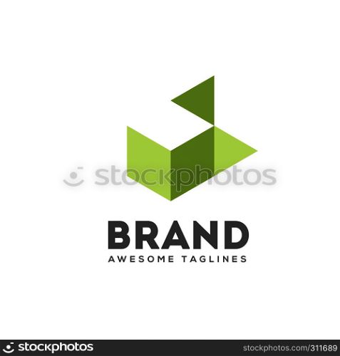 simple 3d box logo design, hidden box geometric logo, symmetric symbol, square icon, square shape Company logo